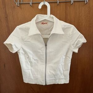 Miao Raquel zip up top in white